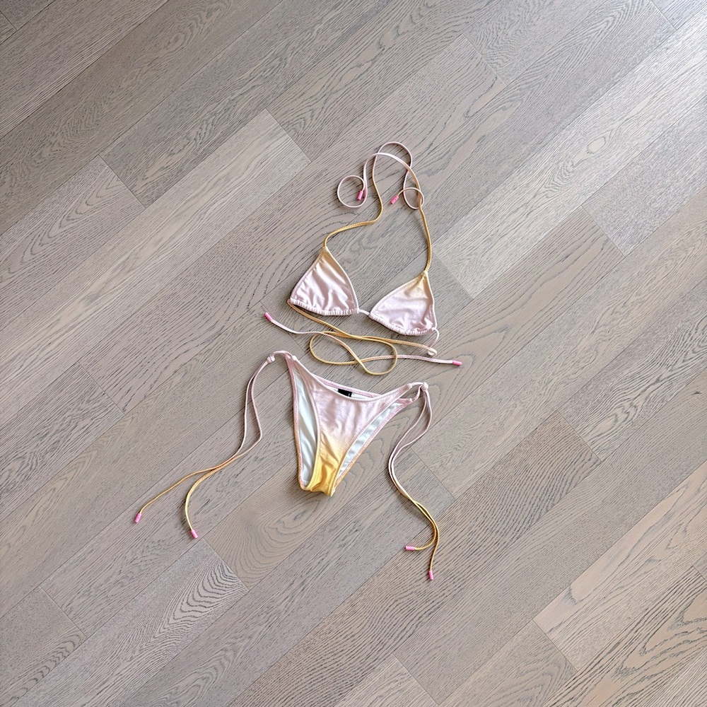 Triangl Swimwear Pink and Gold Bikini